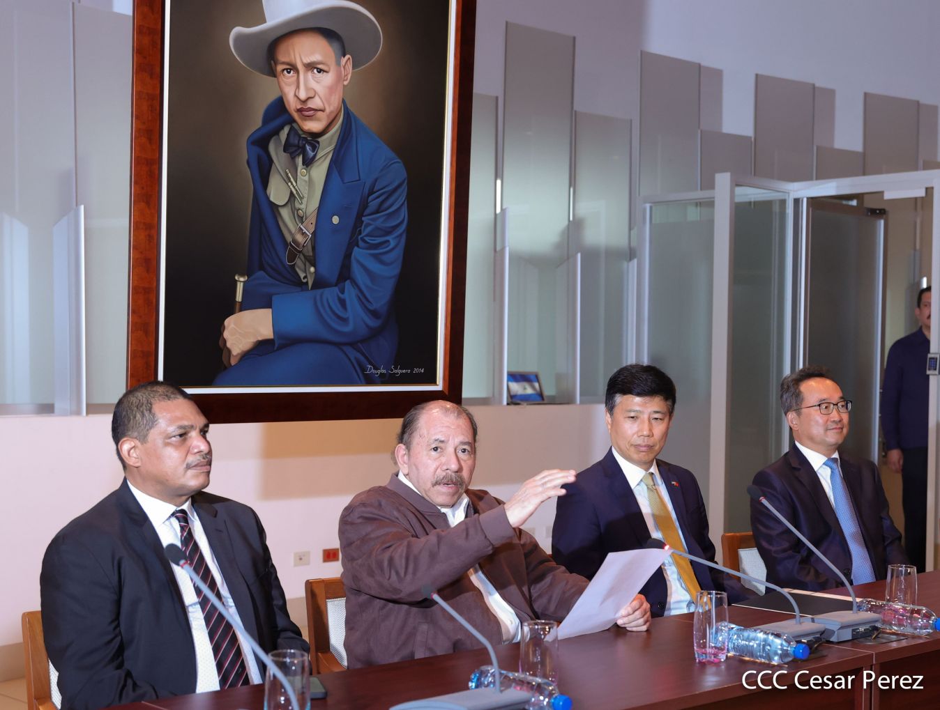 Presidente Daniel Ortega en encuentro con delegación de empresa estatal PowerChina
