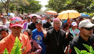 Cardenal Brenes y fieles católicos realizan cuarta peregrinación hacia el Santuario de Nuestro Señor de Esquipulas en La Conquista
