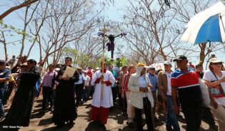 Cardenal Brenes y fieles católicos realizan cuarta peregrinación hacia el Santuario de Nuestro Señor de Esquipulas en La Conquista