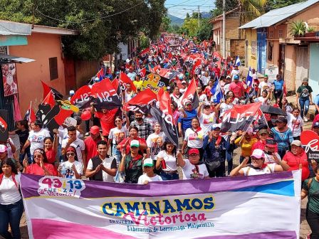Caminatas y caravanas en toda Nicaragua en Fuerza de Victorias celebrando el 43/19