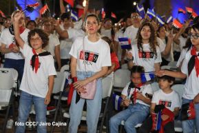 Presidente Daniel Ortega y Compañera Rosario presiden acto del 43/19 de la Revolución Sandinista