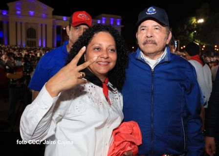 Presidente Daniel Ortega y Compañera Rosario presiden acto del 43/19 de la Revolución Sandinista