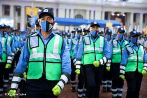 Presidente Daniel Ortega y Vicepresidenta Rosario Murillo presidieron acto del 43 Aniversario de la Policía Nacional