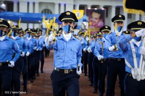 Presidente Daniel Ortega y Vicepresidenta Rosario Murillo presidieron acto del 43 Aniversario de la Policía Nacional