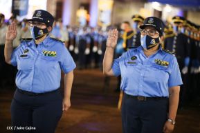 Presidente Daniel Ortega y Vicepresidenta Rosario Murillo presidieron acto del 43 Aniversario de la Policía Nacional