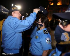 Presidente Daniel Ortega y Vicepresidenta Rosario Murillo presidieron acto del 43 Aniversario de la Policía Nacional