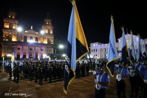 Presidente Daniel Ortega y Vicepresidenta Rosario Murillo presidieron acto del 43 Aniversario de la Policía Nacional