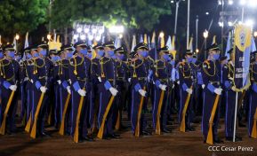 Presidente Daniel Ortega y Vicepresidenta Rosario Murillo presidieron acto del 43 Aniversario de la Policía Nacional