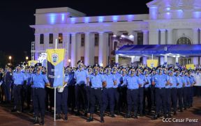 Presidente Daniel Ortega y Vicepresidenta Rosario Murillo presidieron acto del 43 Aniversario de la Policía Nacional