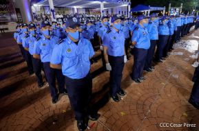 Presidente Daniel Ortega y Vicepresidenta Rosario Murillo presidieron acto del 43 Aniversario de la Policía Nacional