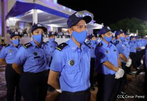 Presidente Daniel Ortega y Vicepresidenta Rosario Murillo presidieron acto del 43 Aniversario de la Policía Nacional
