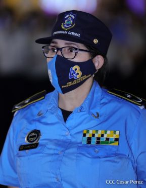 Presidente Daniel Ortega y Vicepresidenta Rosario Murillo presidieron acto del 43 Aniversario de la Policía Nacional