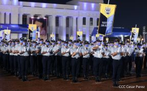 Presidente Daniel Ortega y Vicepresidenta Rosario Murillo presidieron acto del 43 Aniversario de la Policía Nacional