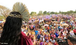 Carretas peregrinas llegan a Popoyuapa en un ambiente de fe y devoción