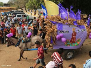 Carretas peregrinas llegan a Popoyuapa en un ambiente de fe y devoción