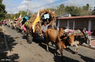 Carretas peregrinas llegan a Popoyuapa en un ambiente de fe y devoción