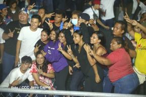Fiesta de la Militancia Sandinista en la Plaza de Las Victorias