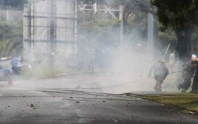 Incendio en tramos de pólvora en Tiscapa