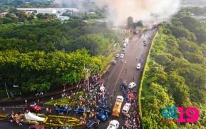 Incendio en tramos de pólvora en Tiscapa