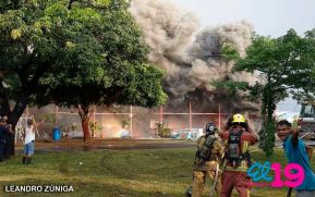 Incendio en tramos de pólvora en Tiscapa