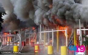 Incendio en tramos de pólvora en Tiscapa