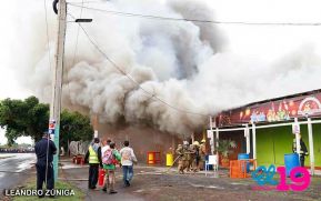 Incendio en tramos de pólvora en Tiscapa