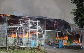 Incendio en tramos de pólvora en Tiscapa