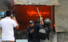 Incendio en tramos de pólvora en Tiscapa