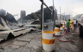 Incendio en tramos de pólvora en Tiscapa