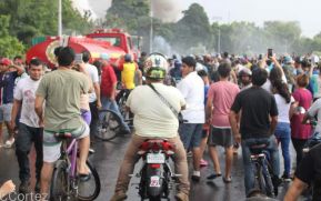 Incendio en tramos de pólvora en Tiscapa