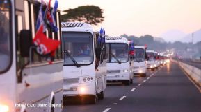 Caravana de 150 buses rusos llegan a la ciudad de Managua