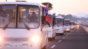 Caravana de 150 buses rusos llegan a la ciudad de Managua