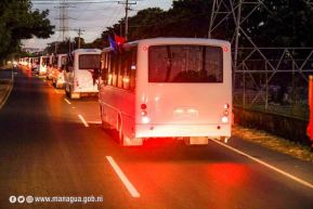 Caravana de 150 buses rusos llegan a la ciudad de Managua