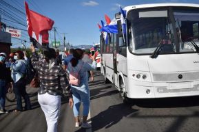 Caravana de 150 buses rusos llegan a la ciudad de Managua