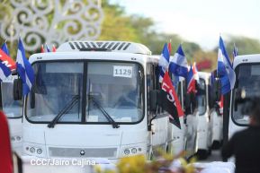 Gobierno de Nicaragua celebra entrega del primer lote de autobuses rusos