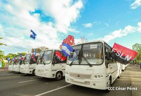 Gobierno de Nicaragua celebra entrega del primer lote de autobuses rusos