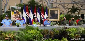 Presidente Daniel y Compañera Rosario en comunicación con las familias nicaragüenses