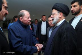 Presidente Daniel Ortega y Vicepresidenta Rosario Murillo en Acto de Clausura de la Visita del Presidente de Irán