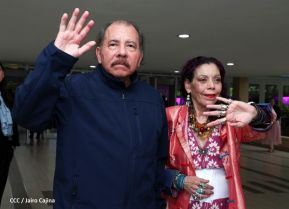 Presidente Daniel Ortega y Vicepresidenta Rosario Murillo en Acto de Clausura de la Visita del Presidente de Irán
