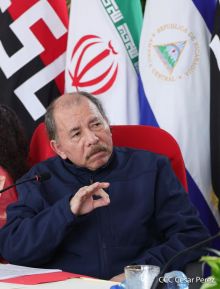 Presidente Daniel Ortega y Vicepresidenta Rosario Murillo en Acto de Clausura de la Visita del Presidente de Irán