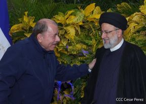 Presidente Daniel Ortega y Vicepresidenta Rosario Murillo en Acto de Clausura de la Visita del Presidente de Irán