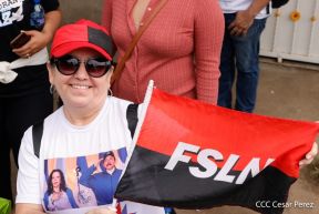 Militantes sandinistas participan en caminata en honor al Repliegue Táctico a Masaya