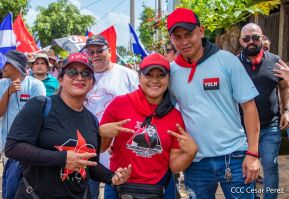 Miles de sandinistas caminan en saludo al 44/19 en Julio Victorioso