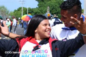 Caminata rumbo a la Hacienda San Jacinto para celebrar las batallas por la soberanía e independencia