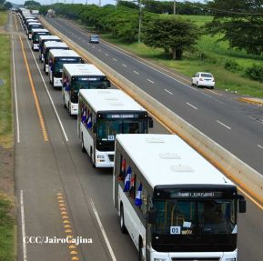Nicaragua recibe buses procedentes de la República Popular China