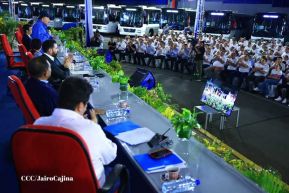 Entrega de 250 buses provenientes de China a transportistas de Managua y Ciudad Sandino