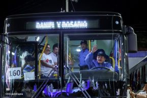 Entrega de 250 buses provenientes de China a transportistas de Managua y Ciudad Sandino