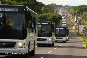 Nicaragua recibe nueva flota de 250 buses procedentes de la República Popular China