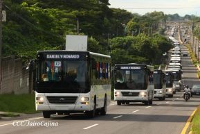 Nicaragua recibe nueva flota de 250 buses procedentes de la República Popular China
