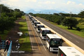 Nicaragua recibe nueva flota de 250 buses procedentes de la República Popular China